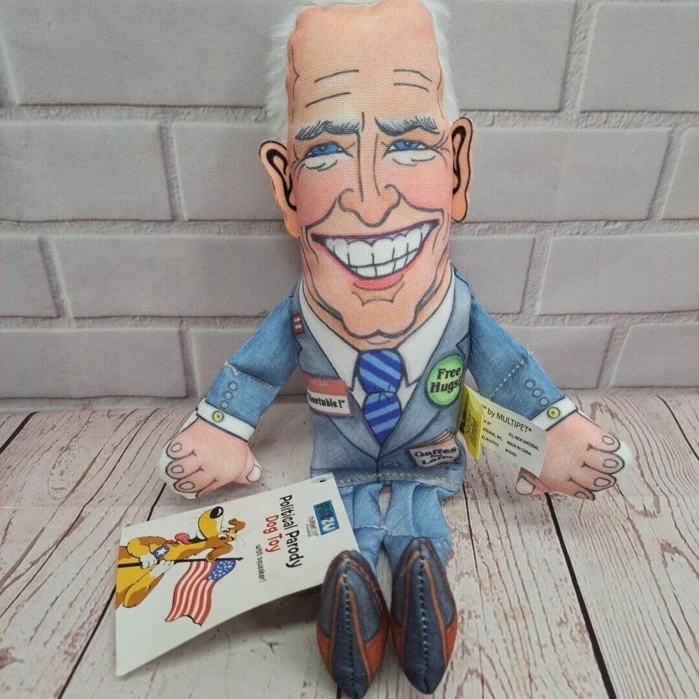 Fuzzu Funny Political Parody Joe Biden President Dog Toy Doll Figure Squeaks 12